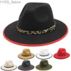 Chapéus de aba larga Balde Fedora Hat Hat Wool Leopard Belt Womens Trilby derby jazz casamento igreja Panamá YQ240407