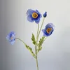 装飾的な花の色ブライダルゴージャスなエレガントなリアルな群れ茎人工ロリスフェイクブーケシルク植物偽のポピー