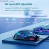 Myszy USB przewodowa mysz gier RGB kolorowe oświetlenie 64000dpi 7 przyciski myszy programowalne ergonomiczne dla komputera komputerowego laptopa PC PC Y240407