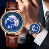 Andere Uhren New Ligetop Luxus Herren Watch Wasserdicht und leuchtende einzigartige Herren Watch Leder Quarz Herren Watch Mens Watchl240403