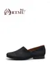 Casual Shoes Artmu Genuine Leather Retro Loafers For Women Slip On Flats Soft Soles Luxury Low Heel Ladies Original