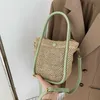 Casual Beach Bags Summer Casual Straw Woven Bag for Women in Trendy and Fashionable Portable Bucket Single Shoulder Crossbody