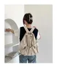 Multi-function Bags Fashion Ruched Drawstring Womens Backpack Nylon Fabric Lightweight Student Travel yq240407