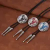Bolo Ties European and American New Style Bolo Tie Animal Elf Elk Fashionable Mens Leather Cord Necklace 240407
