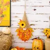 Декоративные цветы 1 ПК День благодарения, как показано на рисунке ткани ПВХ Осенний венок с лампой.