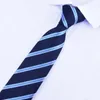 Neck Krawatten klassische blaue Streifen -Business -Halskette Set für Herren Hanky Manschettenknöpfe Geschenk für Herren Party Direkter Versand Hochzeit Red Tiec240407