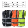 Clothing Safety Vest Reflective High Visibility Vest Pockets Zipper Construction Security Working Vests