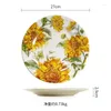 Plates Irregularity Plate Household Ceramic Creative Western Tableware Nordic Style Dishes Sunflower Pattern Decoration
