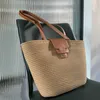 Dames strandtassen geweven avond handtas met grote capaciteit vakantiestijl handheld tas voor dames lente zomer gras weven