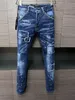DSQ Phantom Turtle Dżinsy Mężczyźni dżinsy męskie luksusowe dżinsy dżinsy chude zgrane fajne facet przyczynowy dziura dżinsowa moda moda dżins man umyte spodni 6186