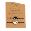 Mode 2 / pcs ensemble de couple bracelet tai chi personnalisé noir blanc yin yang tai chi couple bracelet bon ami bracelet