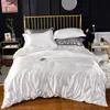 Ensemble de literie en satin de rayons haut de gamme Home Rayon Single Single Double Duvet Cover Set Set King Queen Size Dedding ne set pas de feuilles 240417