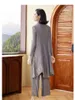 Pantalones de dos piezas para mujeres Traje plisado Miyake 2024 Spring de mediana edad y anciana