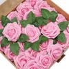 Dekorativa blommor konstgjord ros med stjälkar skum falska faux rosor för diy bröllop buketter fest hem dekor trädgård dekoration