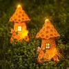 Resin Tree House Solar Decorative Lights Small House Ornaments Outdoor Garden Balcony Patio Path Decorative Lawn Lights 240322