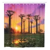 Tende da doccia bellissime alberi di baobab al tramonto il viale del tessuto poliestere impermeabile a tenda 60 x 72 pollici set con ganci