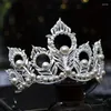 Klipy do włosów Pearl Crystal Tiary i korony dla kobiet Bride Rhinestone Prom Diodem Crown Tiara