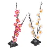 Dekoratif çiçekler 2 adet suşi dekorasyon tepsisi enfes çiçek simülasyonu küçük yapay bitkiler sahte plastik açık santral