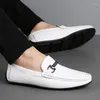 Casual Shoes Men's Genuine Leather Slip On Formal Loafers Fashion Handmade Man Italian Black Male Driving