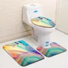 Badmatten Zeegle 3pcs Badezimmer Matte Set Toiletten Teppich Farbe Sand Anti Slip Flanell Nicht-Silp-Boden