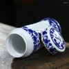 Filiżanki spodki jingdezhen ceramiczne izolowanie kubka podwójna warstwowa wkładka wewnętrzna pusta linglong przenośny herbata napoje gaźba na prezent biznesowy