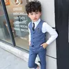 Boy Plaid Vest Blazer детская жилета свадебная одежда набор