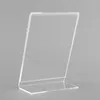 Frames 10pcs Office acrylique A6 Bafilet Affichage Stands Counter Plastic Message Board Menu College Holder for Business Affiche