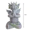 Dragon Meditation Dragon Statue Ornament Mały dinozaur Kształt Dekoracja rzeźby do ogrodu Outdoor Yard Decor 240322