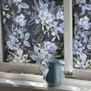 Naklejki okienne Kizcozy Vintage Flower Półprzezroczny film prywatności Brak kleju statyczne przylanie wielokrotnego użytku do salonu szklane dekoracje