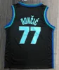 Mäns ungdomskvinnor baskettröjor Kyrie Luka 11 Irving 77 Doncic Dirk 41 Nowitzki Team 2024 City Black Navy Blue White Edition