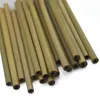 Drinking Straws 10 Pcs Eco-Friendly Yellow Bamboo With Cleaning Brush Straw Tool Party Household Bar Accessories