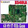 Motherboard X540LA Laptop Motherboard For ASUS X540LJ X540L F540L X540 Notebook Mainboard I3 I5 I7 4th 5th Gen CPU 0GB 4GB RAM 100% Test