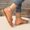 Sandaler Alionly Metal Buckle Fashion Flat Bottom Slippers Outside Wear Open Toe Shoes for Women 2024 Summer PVC Transparent