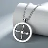 Collier de qualité chromée HEXAGRAM BIG TLANGE CROSS CROSS FLOWER BULLE PENDANT Collier Hip Hop Niche Design rétro Personnalité créatrice de mode Bijoux Er