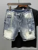 Herr shorts sommarkläder lyxig original trend lös och casual wear tvättad vintage y2k pojkvän jorts denim designer jeans mens shorts j240407