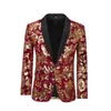 Ternos masculinos Men Fashion Velvet lantejous floral maiô jaqueta blazer de blazer stage