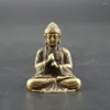 Dekorativa plattor mini Buddha Staty Bronze Chinese Buddhism Pure Copper Sakyamuni