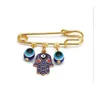 Épingles broches chanceux Bleu Turc Evil Eyes Pin pour femmes Les hommes tombent à l'huile Couronne étoile Hamsa Hand Charm Bijoux de mode DHXD7