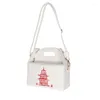 Bolsa feminino bolsa bolsa moda moda criativa estilo chinês estampado torre de ferro pagode padrão pu lady bolsa