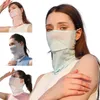 Maschera per viso di seta di bandanas traspirabile per la protezione completa del sole trasparente Anti -ultraviolet regolabile sottile per le attività estive all'aperto