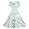 Party Dresses Women Dress Vintage Princess With Big Hem Contrast Color Dot Print For Women's Prom Wedding Events Printed