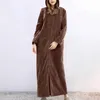 Ubrania domowe Spojrzenie z kapturem dla kobiet w jesieni i zimowej lekkiej i ciepłej długiej piżamie dla kobiet w piżamie2403