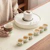 Conjuntos de Teaware Yuanshan Conjunto de chá de cerâmica para uso doméstico Modern e minimalista Escritório japonês Caixa de presente de copo de estilo japonês