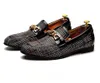 Sıradan Ayakkabı Moda Metal Zincir Erkekler Resmi Erkek Loafers Moccasins İtalyan Nefes alabilen kayma erkek tekne