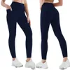 Pocket Womens Yoga Leggings Lu-094 morbido elastico stretto elastico slim fitness pantaloni da yoga sport ALLENDIO indossare abiti da palestra