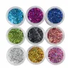 Bottiglie 10 bottiglie Nail art shinning polvere cromata pigmento cromato iridescente hexagon ultratina glitter paillettes polacco gel decorazione