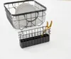 Ensembles d'ustensiaux de cuisine BHG Metal Dish Rack avec caddy antique gris