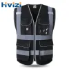 Clothing Safety Vest Reflective High Visibility Vest Pockets Zipper Construction Security Working Vests