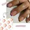 Faux Nails 24pc Square Short Simple French Colored Couvercle Full Full DIY DIY Détachement Tips de manucure Tool