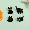 Creative Kitten Cartoon Emamel Pins Punk Animal Black Cat с ножами броши с отворотом